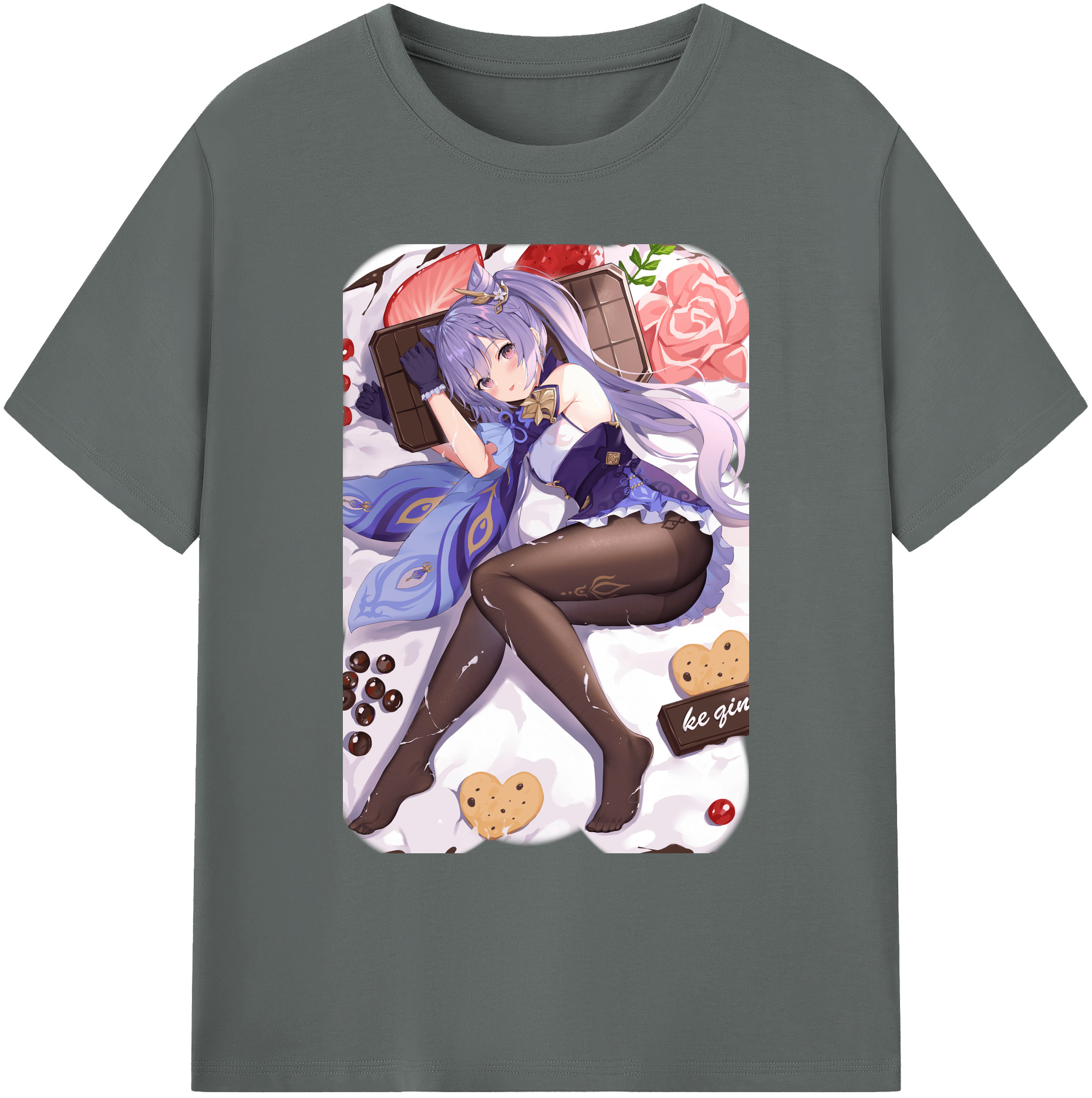 げんし神 刻晴 こくせい genshin Kokusei 綿100％ メンズ半袖Tシャツ｜肌触りやわらか＆通気性